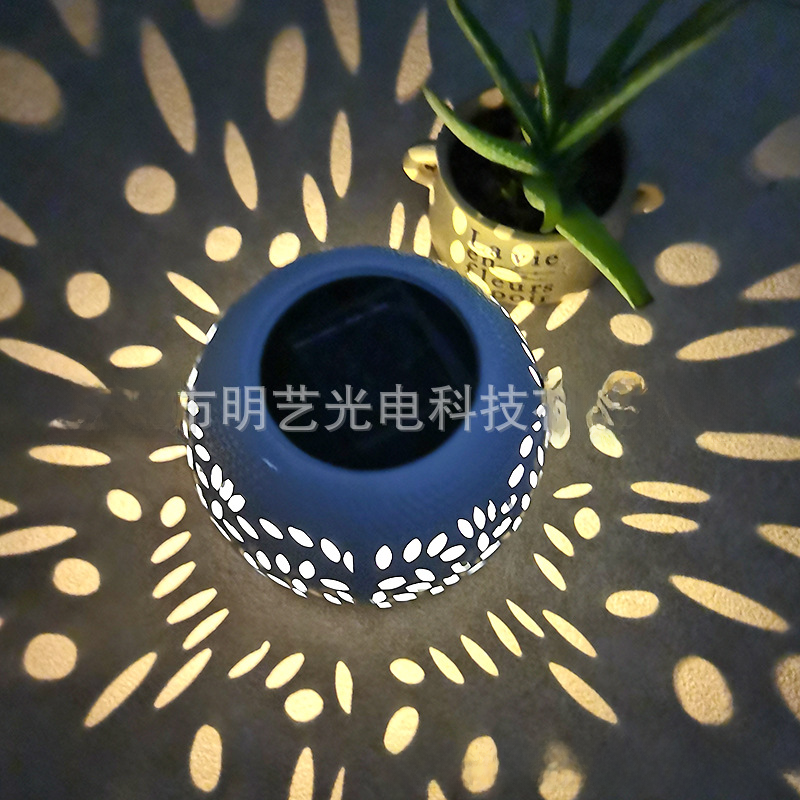 Solar Iron Art Lantern for Outdoor Garden Use