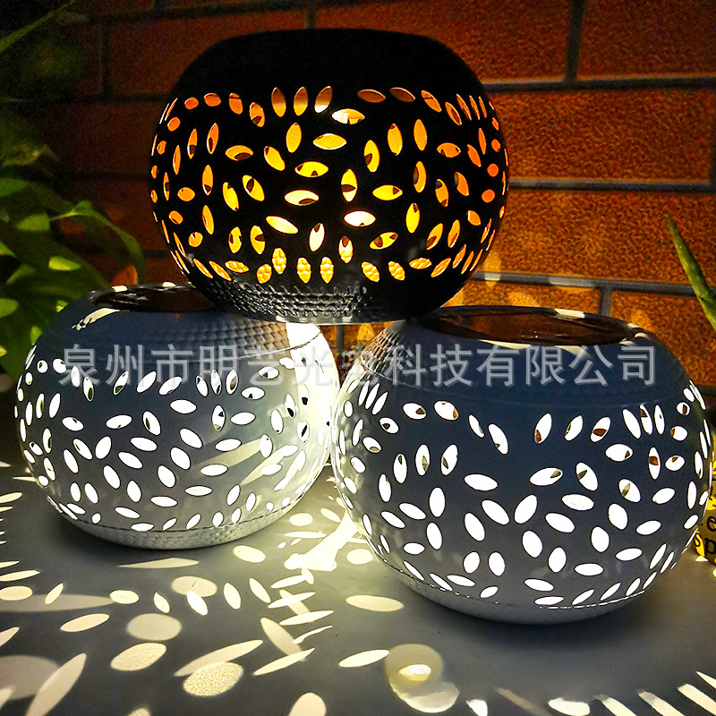 Solar Iron Art Lantern for Outdoor Garden Use