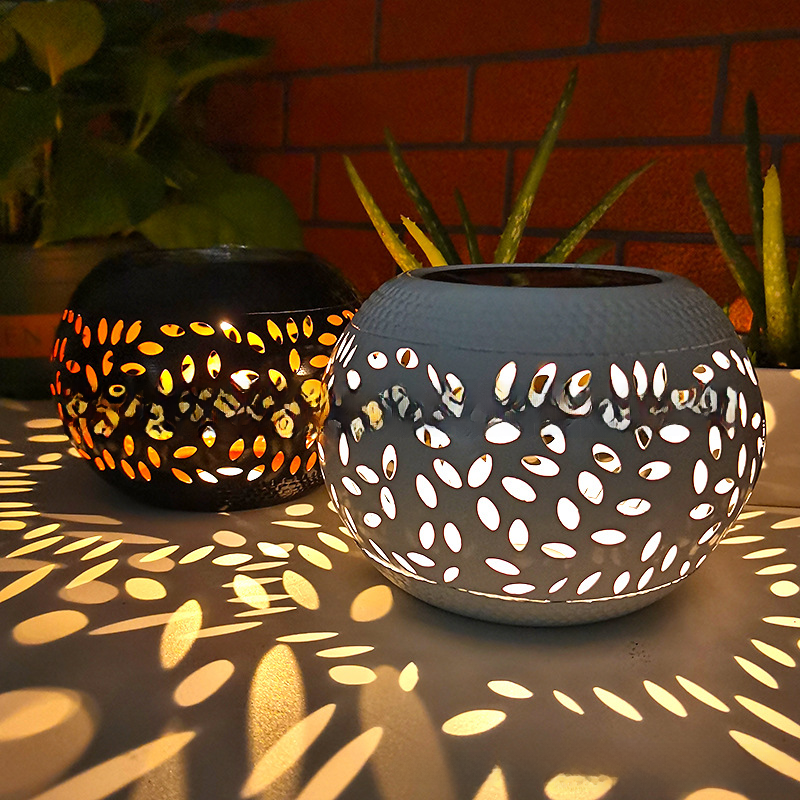 Solar Iron Art Lantern for Outdoor Garden Use