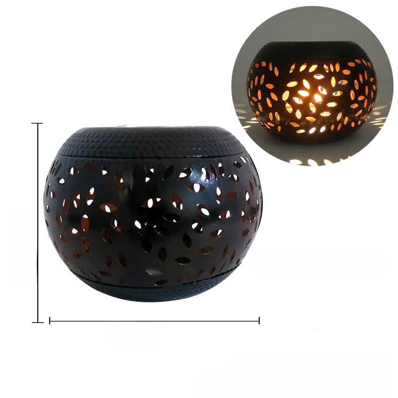 Solar Iron Art Lantern for Outdoor Garden Use