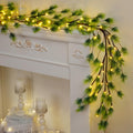 Yuletide Cedar Glow Garland 7.2FT - Indoor/Outdoor Christmas Decoration with Timer